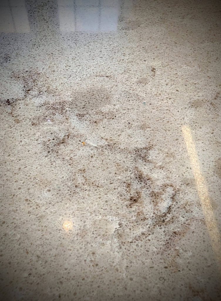 detail of the worktop grain pattern
